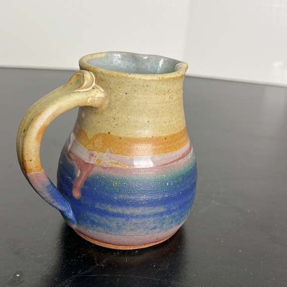 Pottery Ceramic Creamer Small Pitcher Handmade Holloman Pottery - Picture 3 of 8